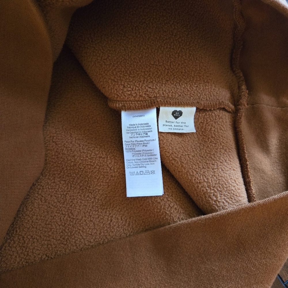 Madewell Men's Brown Rust (Re)Sourced Sherpa Half Zip Pullover Sweatshirt Sz XL - Picture 12 of 12